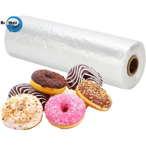Printed Clear Virgin Material Plastic Food Grade Plastic LDPE Bread Packaging Bags with Ties on Roll