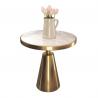 China Contemporary design Round Gold stainless steel Marble top Bistro table Corner table Pub table for hotel Club Cafe wholesale