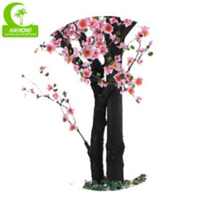 China Fabric 250cm Indoor Cherry Blossom Tree With Nature Wood Trunk supplier