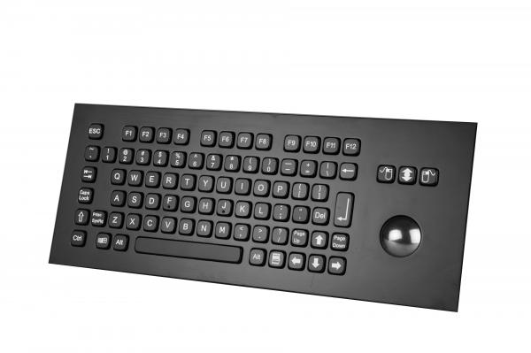 IP65キオスクのキーボードのための光学トラックボールが付いている耐久の破壊者の証拠の黒の金属のキーボード