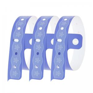 Waterproof Vinyl PVC Wristbands Elastic Comfortable Customized Blue Purple