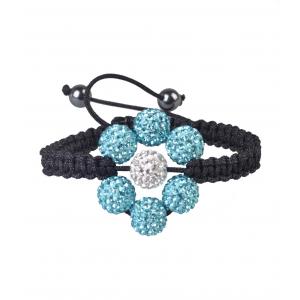 China Tresor Paris Light Blue Flower 10mm Shamballa Crystal Bangle Bracelet supplier