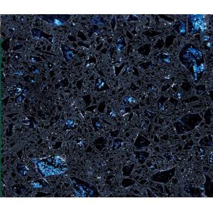 Crystal Shining Blue Quartz Slab Tiles For Quartz Countertops