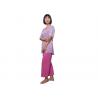China Fashion Ladies Pink Print Stripped Pajamas Nightwear Sets Short Sleeve Anti - Wrinkle wholesale