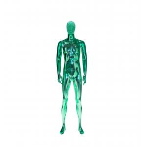 China Green Full Body Male Mannequin , Electroplated Upright Standing Male Mannequin supplier