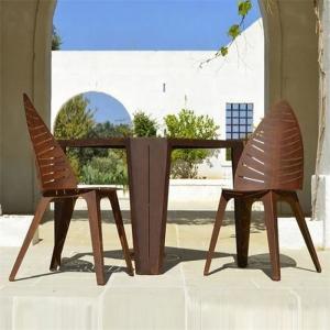 China Morden Design Rusty Leaf Shaped Metal Furniture Corten Steel Garden Chair supplier