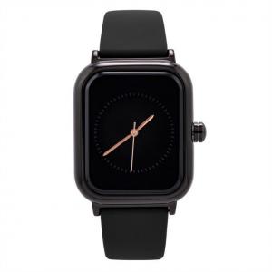 Casual Women'S Silicone Band Watches Mineral Mirror Outer Square Inner Circle