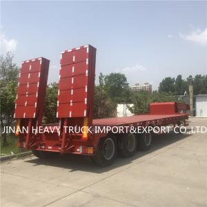 China Low Bed Heavy Duty Semi Trailers Mounted Crane Transport Flatbed Gooseneck Trailer supplier