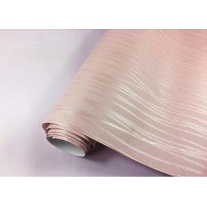 Mould Proof Self Adhesive Textured Wallpaper Pink Customized Size 60cm * 50m