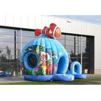 China Seaworld Fish Moonwalk Inflatable Bouncer With Slide , 8 People Capacity on sale