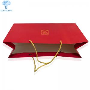 Red Gift Bags With Handles 18×13×7cm Recycled Paper Merchandise Bags