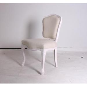 China French style wedding chair wood frame event chair with linen fabric rental wooden carved chair supplier