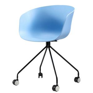 China Polypropylene Plastic Rolling Chair , Plastic Office Chairs With Wheels supplier