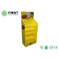 China 4-Shelves POP Up Paper Cardboard Floor Display Rack With Glossy Lamination on sale