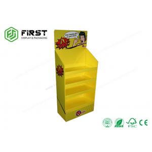 China 4-Shelves POP Up Paper Cardboard Floor Display Rack With Glossy Lamination supplier