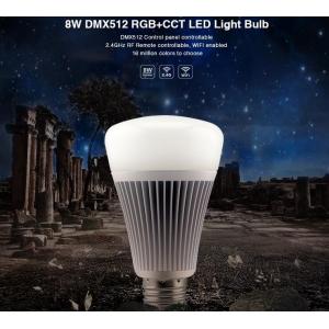 China Milight Wifi 8W DMX512 RGB+CCT LED Light Bulb 2.4G RF All color RGB with dual white 3000k to 6000K led bulb with APP supplier