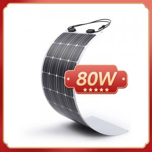 Painel solar da eficiência elevada 80W para iate do barco do pontão toda a categoria preta A