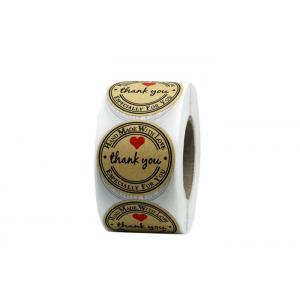 Thickness 2mm Brown Paper Sticky Labels Diameter 1.18 Inches For Wedding / Anniversary