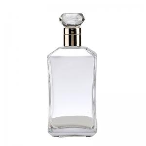 Free Sealing Square Shape Glass Bottle with Luxury Marble Ball Cap and Crown Cap Sealing