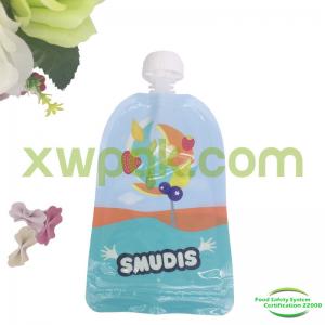 China Vertical Corners Plastic Spout Pouch Bag For Baby Liquid Packaging Fruit Juice supplier