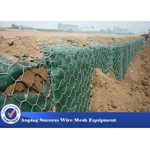 China PVC Coated Hot Dipped Gabion Wire Mesh For Flood Bank Customized Length supplier