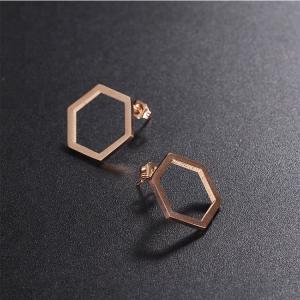 China EAST QUEEN Wholesale Hot Selling Fashion 316L Stainless Steel Hexagon Stud Earrings supplier