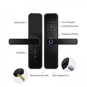 China Tuya Wifi Fingerprint Smart Door Lock Waterproof App Remote Control Lock supplier