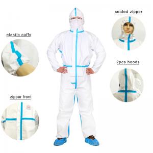 China Splash Protection Type 4 Disposable Coveralls Laminated Film SF Chemical PPES Suit supplier