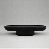 China Black Fiberglass Oval Coffee Table Creative Premium Feeling Shaped High Durability on sale