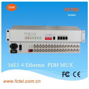 China 19inch 16 E1 BNC o RJ45 con 4 el multiplexor óptico de la fibra de Ethernet PDH de los puertos 100Mbps supplier
