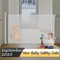 China 140CM-500CM Wide Baby Safety Door Gate Geometric Baby Plastic Safety Double Lock Gate For Babies And Pets on sale