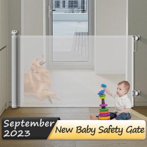 140CM-500CM Wide Baby Safety Door Gate Geometric Baby Plastic Safety Double Lock Gate For Babies And Pets
