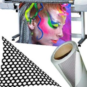 China Le verre de fenêtre a perforé un film de vision de manière 140 microns de PVC - matériel enduit supplier