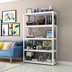 Black White Waterproof Powder Coated Steel Bookshelf