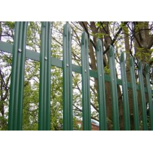 Pvc Coated Green Steel Palisade Fencing Europe 2.4mm Pale For Railway