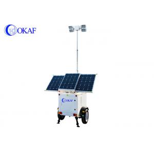 Solar Led Light Mobile Surveillance Trailer With Pneumastic Telescopic Mast