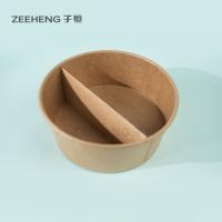 China Eco Friendly Kraft Paper Soup Bowl 26oz 780ml With Insert Plate on sale