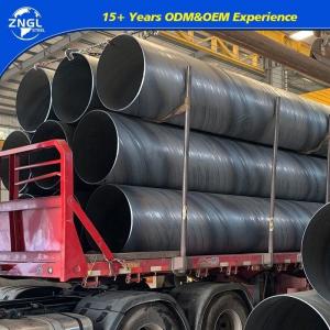 China 6.4m Length Carbon Steel Custom Black Weld Pipe Round Spiral Tube with Plastic Pipe Cap supplier