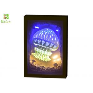 3d Cube Shadow Box Night Light Theme Ocean With LED Music System