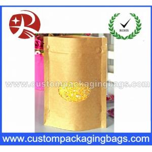 China Popular Kraft Paper Plastic Ziplock Bags With Ground Transparent Window supplier