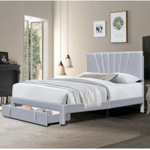 Full Size Upholstered Storage Bed Fabric Leather ergonomic With Drawer