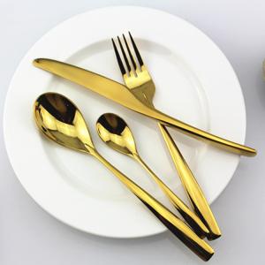 China Newto NC222 Cosmopolitan gold dinnerware/gold flatware/colorful cutlery supplier