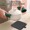 Customized Linen Sublimation Pot Holder With Rubber Back Heat Resistant Placemat 8 Inch