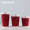 Custom Printed Personalised Takeaway Coffee Cup Red 250/400ml Ripple Wall