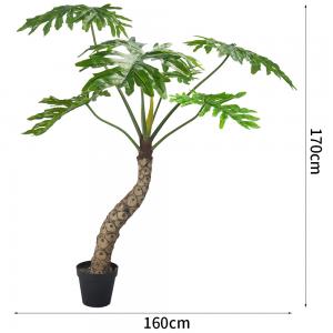 170cm Artificial Landscape Trees L Shape Split Philo Garden Decoration No Watering