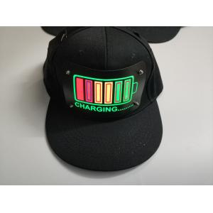 EL Cap Custom Light Up EL Hat /Sound Activated led Cap/el flashing Cap with wireless inverter for party cotton material