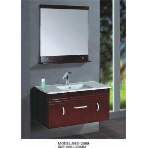 China Dark cherry Square Sinks Bathroom Vanities modern Feature soft closing glide hinges wholesale
