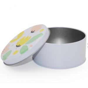 Flower Printed Mini Round Metal Tin Can Frosted Tinplate Candy Box