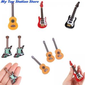 China 1:12 Dollhouse Miniature Music Electric Guitar For Kids Musical Toy House Decor supplier