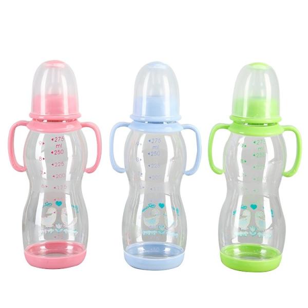 Fall Resistant Safe Newborn Feeding Bottles Perforation Shape With Handle